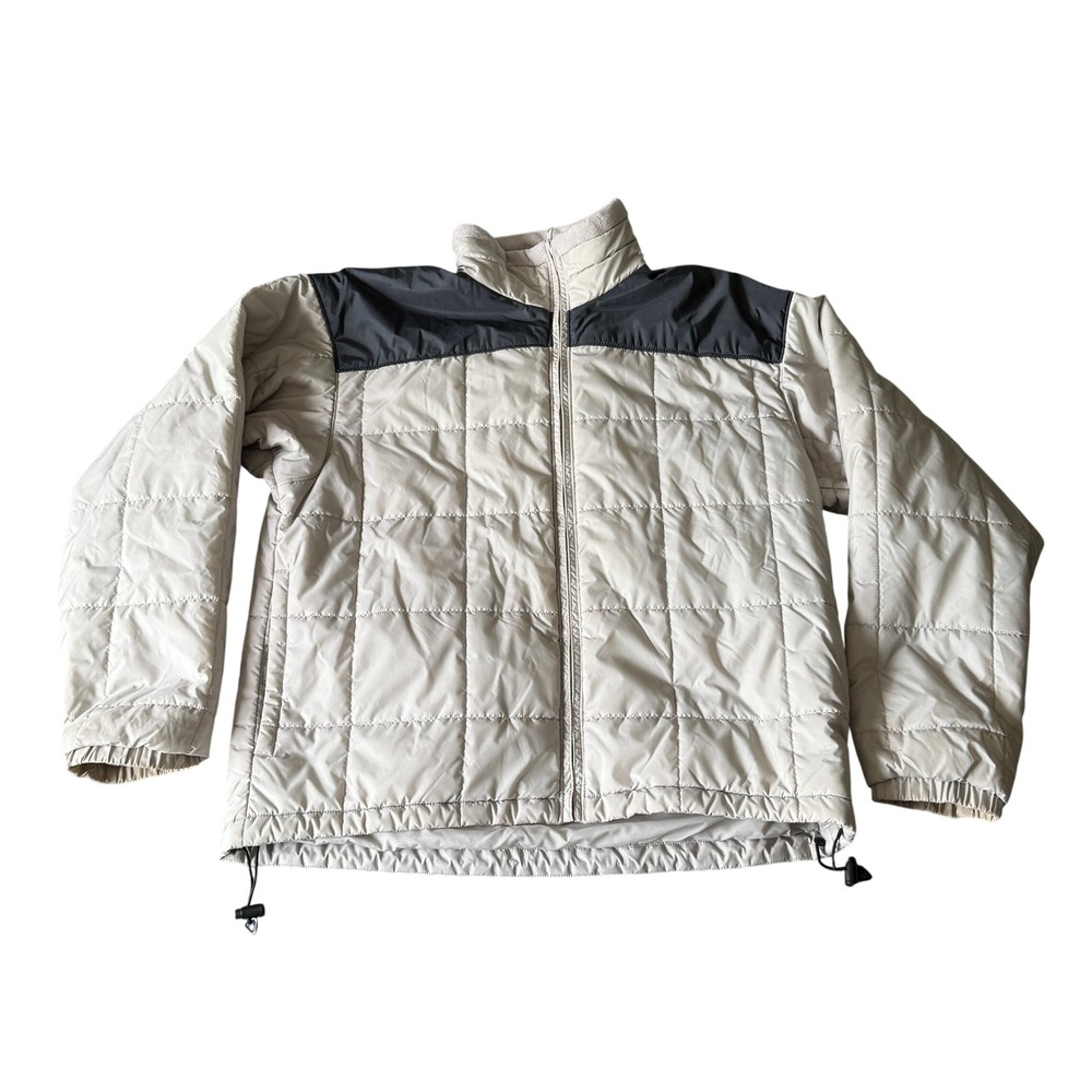 Columbia Mens Interchange Quilted Puffer Jacket Tan Black Full Zip L